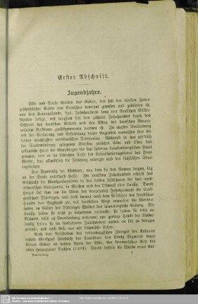 Erster Abschnitt. Jugendjahre