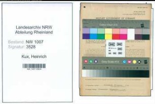 Entnazifizierung Heinrich Kux , geb. 10.04.1895 (Landwirt)