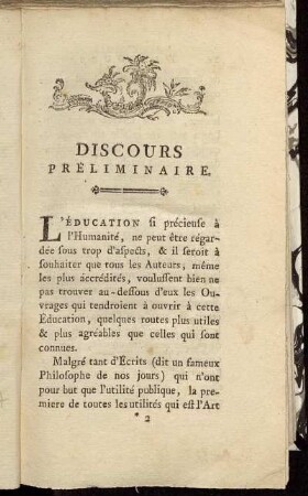 Discours préliminaire.