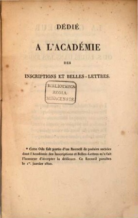 La grandeur dans l'adversité, ou S. Louis dans les fers : Ode