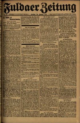 Erste Ausgabe vom Freitag, den 24. Januar 1919.