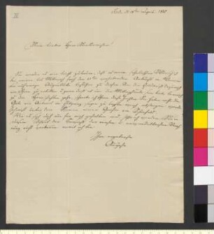 Brief von Hessen-Kassel, Friederike Christiane Auguste Kurprinzessin von an Goethe, Johann Wolfgang von