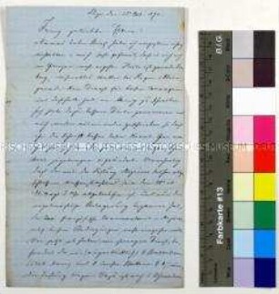 Feldpostbrief von Joseph Köchling aus dem Deutsch-Französischen Krieg an seine Eltern über die Belagerung der Festung Meyères (?) und die Kämpfe darum