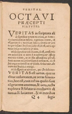 Octavi Praecepti Virtutes.