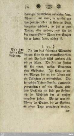 d. 33. [35.] §. Von der dritten Wiederholung