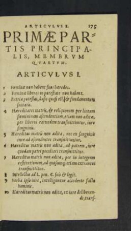 Primae Partis Principalis, Membrum Quartum.