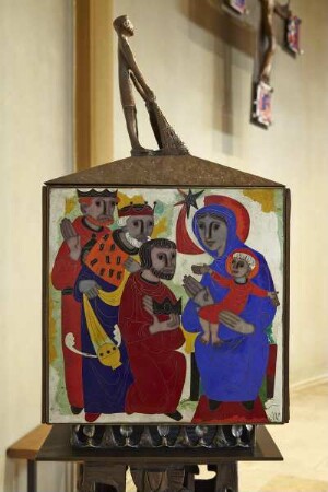 Tabernakel mit biblischen Szenen — Die Anbetung des Christuskinds durch die Heiligen Drei Könige