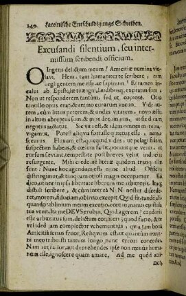 Excusandi silentium, seu intermissum scribendi officium.
