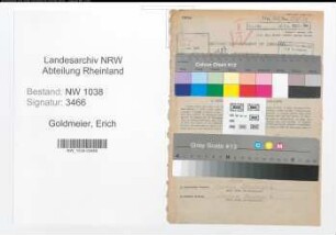 Entnazifizierung Erich Goldmeier , geb. 16.12.1899 (Lehrer)