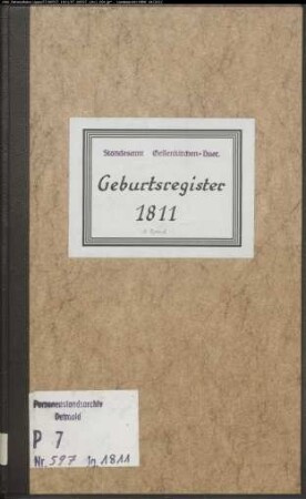 Zivilstandsregister von Bork (G 1811, Band 1). (Gemeinde: Buer, Stadt Gelsenkirchen-Buer)