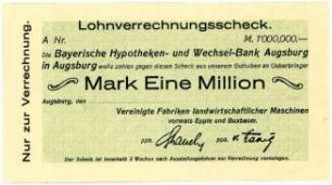 Geldschein / Notgeld, 1 Million Mark, 1923