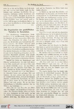 2: Die Organisation des geschäftlichen Verkehrs im Kunstleben