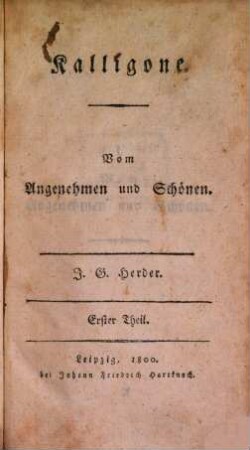 Kalligone, 1. Vom Angenehmen und Schönen