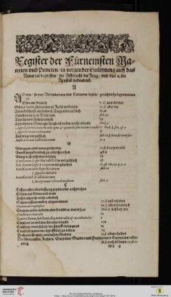 Register der fürnemsten Materien und Puncten [...]