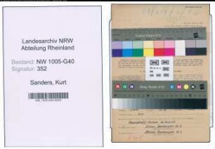 Entnazifizierung Kurt Sanders , geb. 08.02.1906 (Regierungsrat)