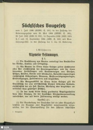 I. Abschnitt. Allgemeine Bestimmungen