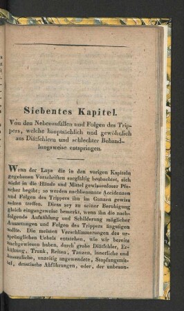 Siebentes Kapitel. Von den Nebenzufällen und Folgen des Trippers, ...