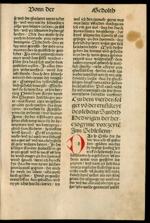 Czu dem vierden folget von der ernstikeyt des lebens Sandth Hedwigen der herczogynne vorczeyten Inn Schlesienn.