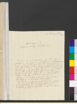 Brief von Hohenzollern-Sigmaringen, Karl Anton Friedrich Meinrad Fiddis zu an Goethe, Johann Wolfgang von