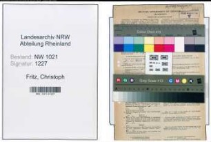 Entnazifizierung Christoph Fritz , geb. 17.08.1893 (Arzt)