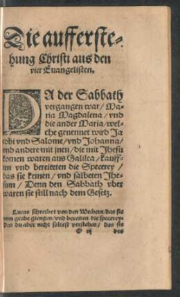 Die aufferstehung Christi aus den vier Evangelisten.