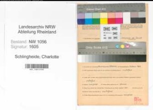 Entnazifizierung Charlotte Schlingheide , geb. 22.02.1896 (Lehrerin)