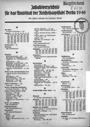 1940: Amtsblatt der Reichshauptstadt Berlin