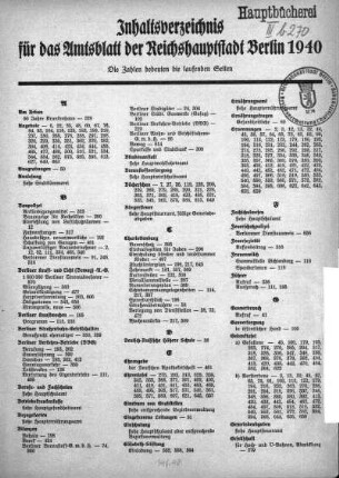 1940: Amtsblatt der Reichshauptstadt Berlin