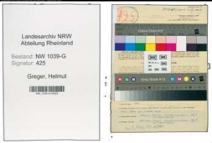 Entnazifizierung Helmut Greger , geb. 27.08.1912 (Vermessungstechniker)