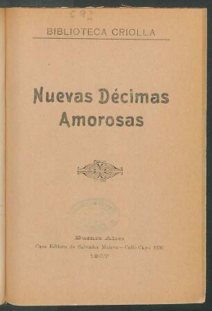 Nuevas décimas amorosas
