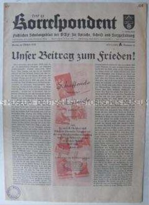 Mitteilungsblatt der Deutschen Arbeitsfront "Korrespondent" für die Druckereiarbeiter u.ä. zum Winterhilfswerk 1938/39