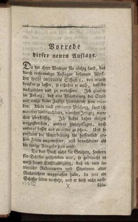 Vorrede dieser neuen Auflage.