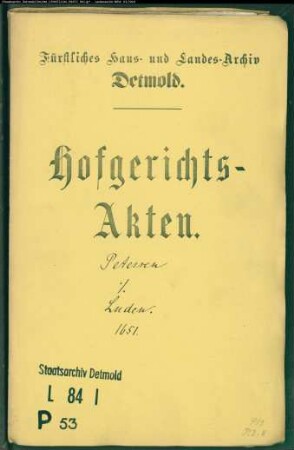 Petersen (Peters), Michael gegen Albert Luden - Immission (Besitzeinweisung)