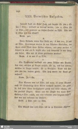 XXII. Vermischte Aufgaben