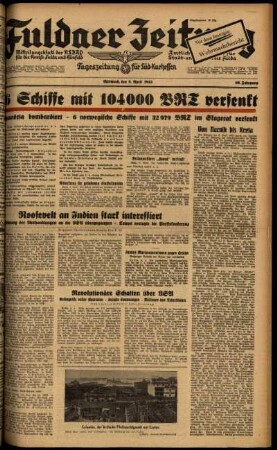 Ausgabe vom Mittwoch, den 08. April 1942.