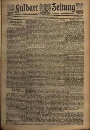 Zweite Ausgabe vom Samstag, den 26. Februar 1910.