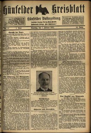 Erste Ausgabe vom Samstag, den 07. Februar 1931.