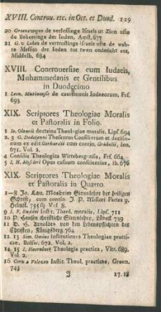 XIX. Scriptores Theologiae Moralis et Pastoralis