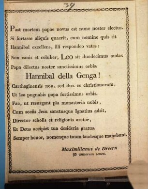 Post mortem papae novus est nunc noster electus ...