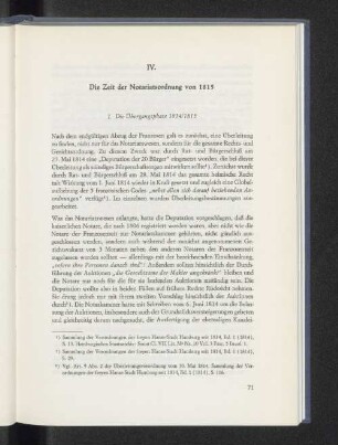 IV. Die Zeit der Notariatsordnung von 1815