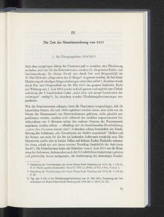 IV. Die Zeit der Notariatsordnung von 1815
