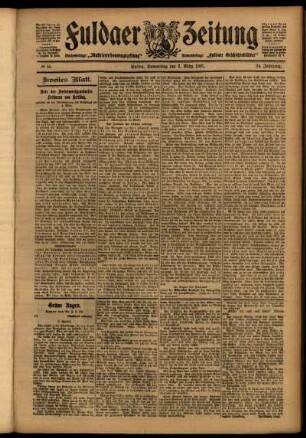 Zweite Ausgabe vom Donnerstag, den 07. März 1907.