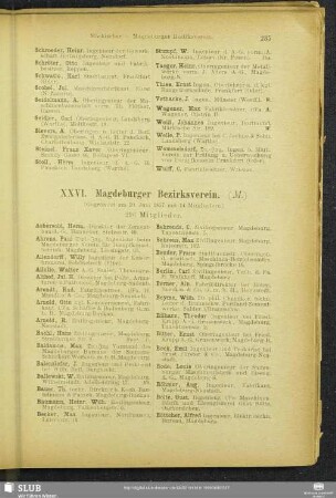 XXVI. Magdeburger Bezirksverein.