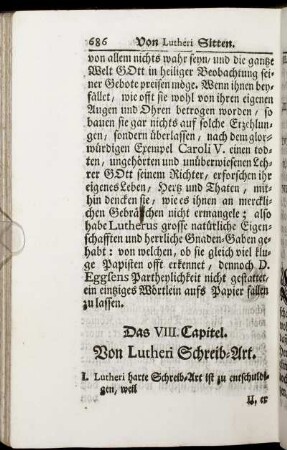 Das VIII. Capitel. Von Lutheri Schreib-Art.
