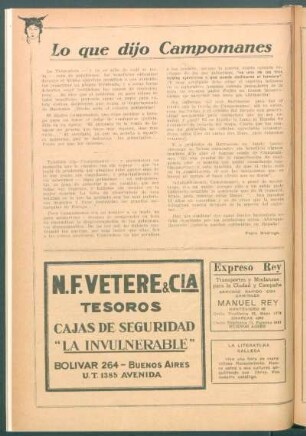 Lo que dijo Campomanes