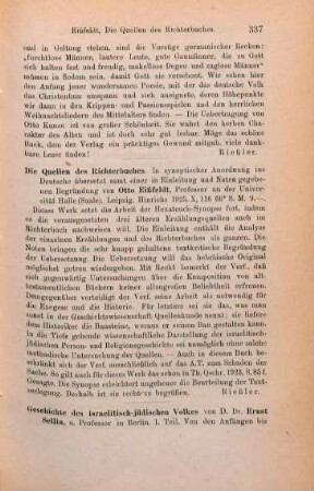 337-339 [Rezension] Sellin, Ernst, Von den Anfängen bis zum babylonischen Exil