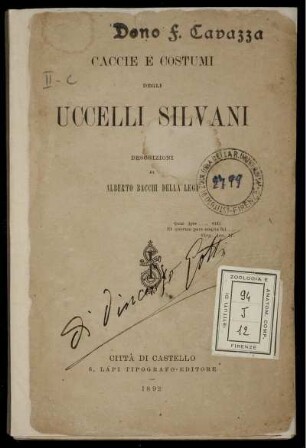 Caccie E Costumi Degli Uccelli Silvani