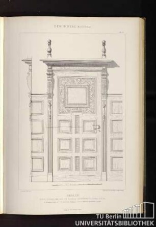 Der Innere Ausbau. Tafel 164. Berlin. Einfluegelthuer im Hause Jaegerstrasse 59/60.
