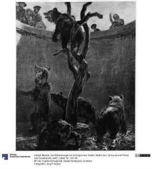 Der Bärenzwinger im Zoologischen Garten. Blatt 6 aus: Versuche mit Pinsel und Schabeisen, Heft 1