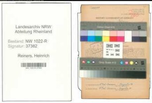 Entnazifizierung Heinrich Reiners , geb. 30.11.1910 (Schornsteinfeger)